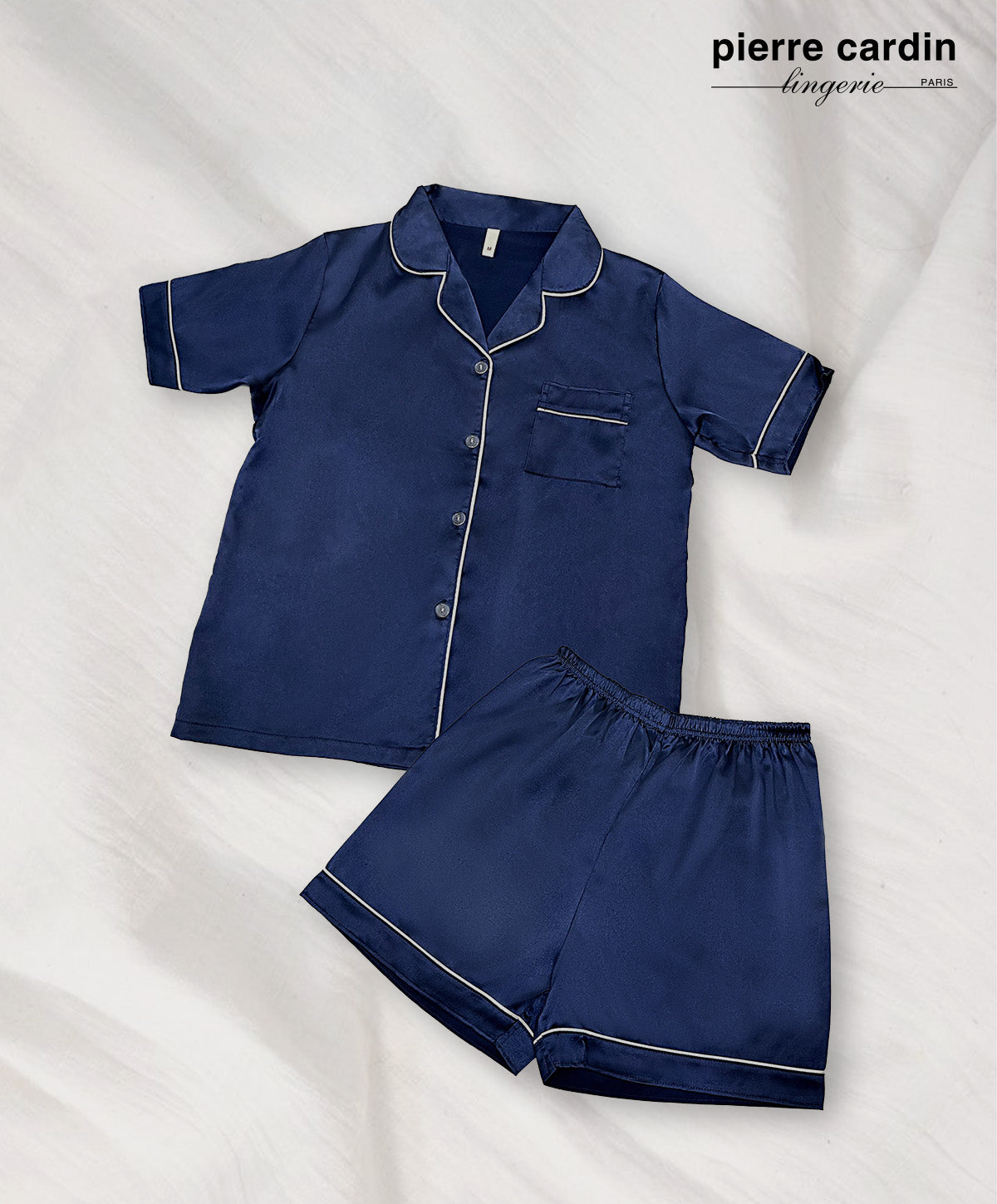 Satin Button Front Top and Shorts PJ Set 309-3186N