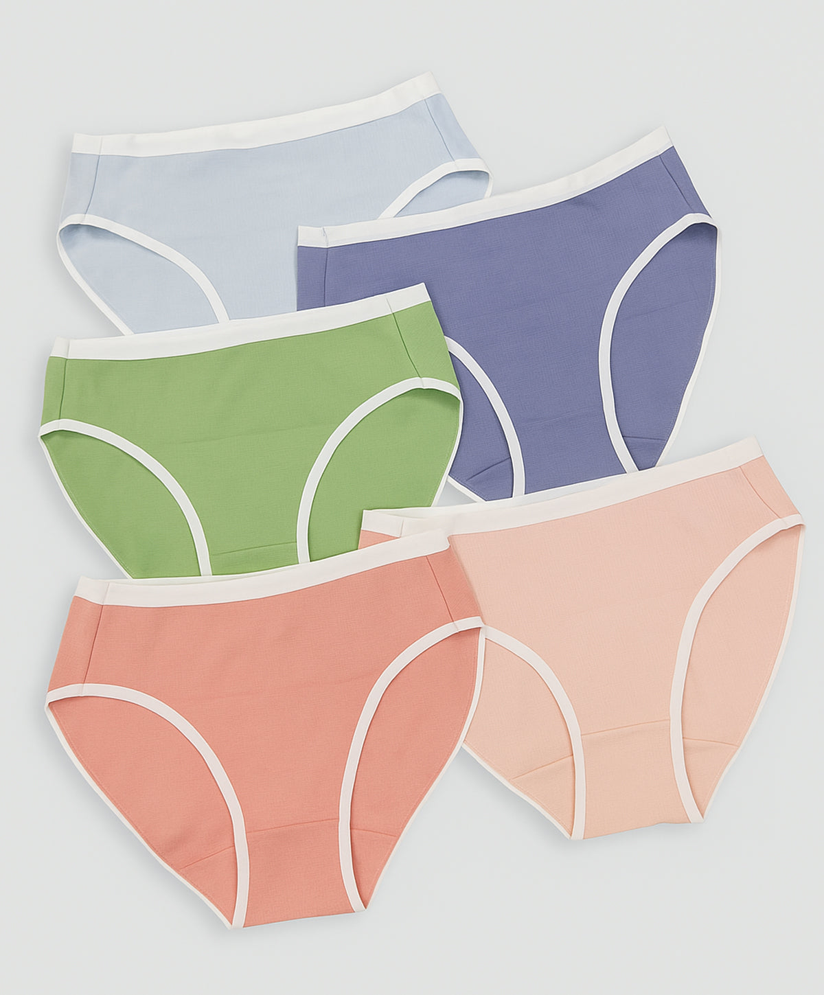 5pcs Retro Riptide Comfort Cotton Midi Panty 505-7545