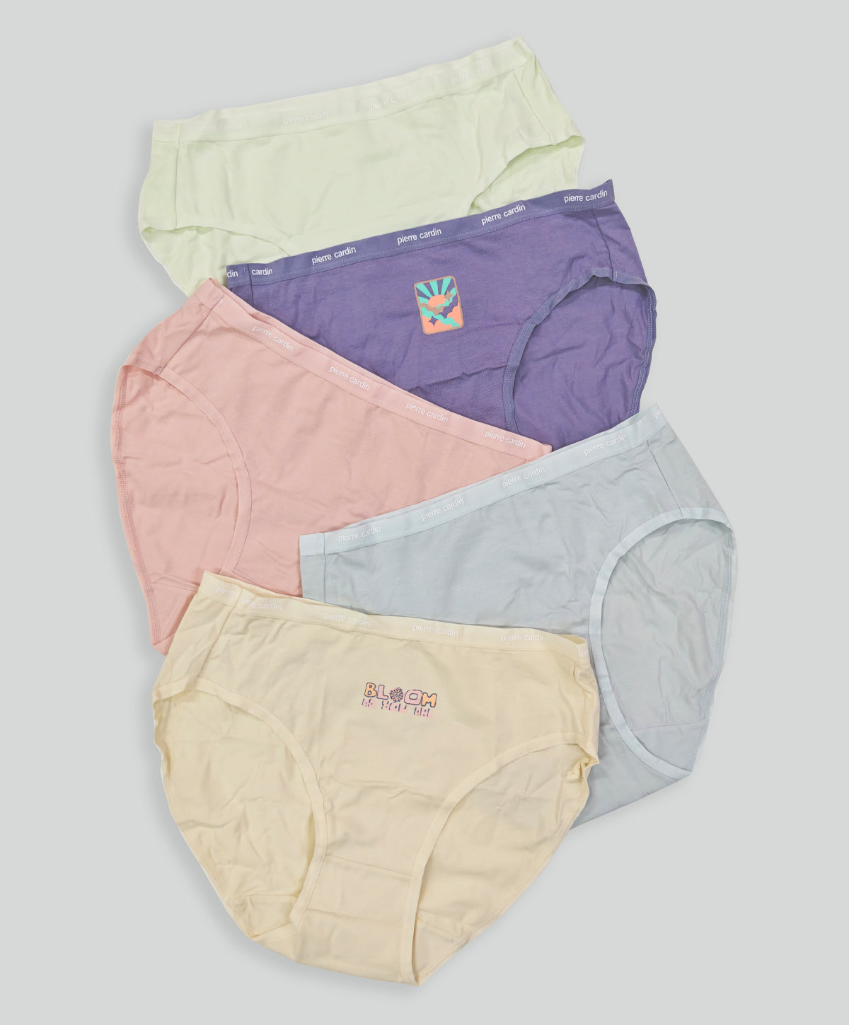 5pcs Groovy Space Comfort Cotton Midi Panty 505-7546