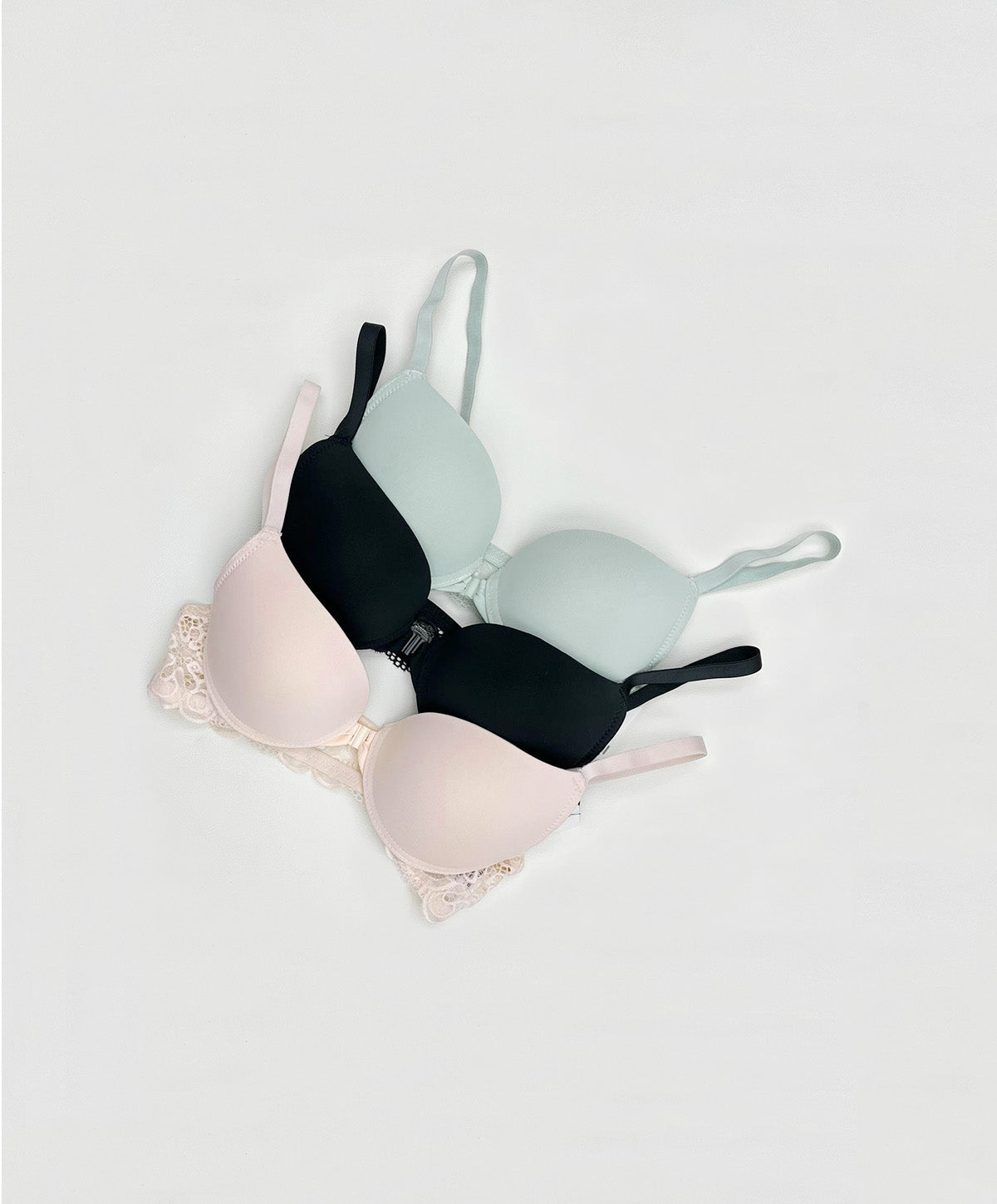 Casual Basic Lace Front Hook Bra OL6-62455