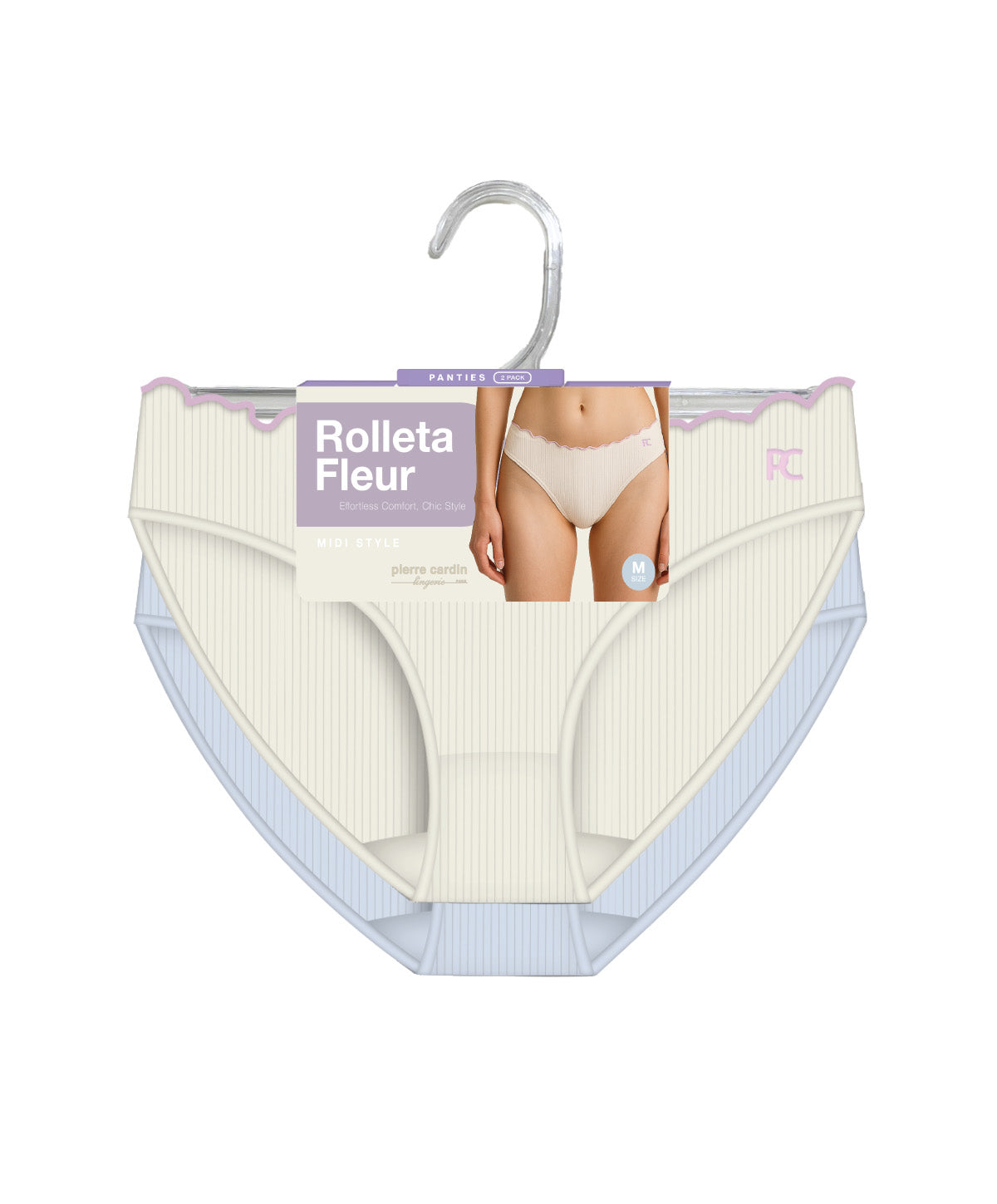 Pierre Cardin 2pcs Pack- Roletta Fleur Ribbed Midi 507-7651C
