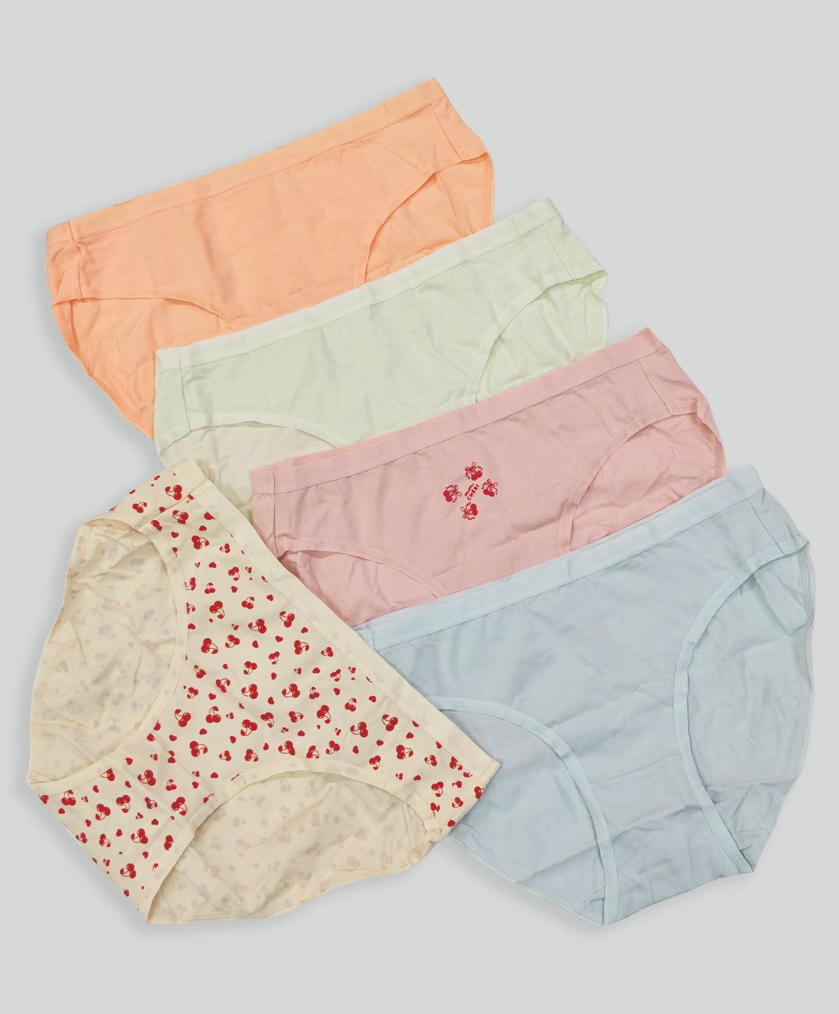 5pcs Cherry Romance Comfort Cotton Mini Panty 505-7544