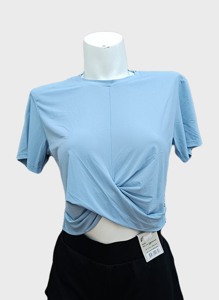 Energized Women's Twisted Front Cropped Sports Tee 801-100097