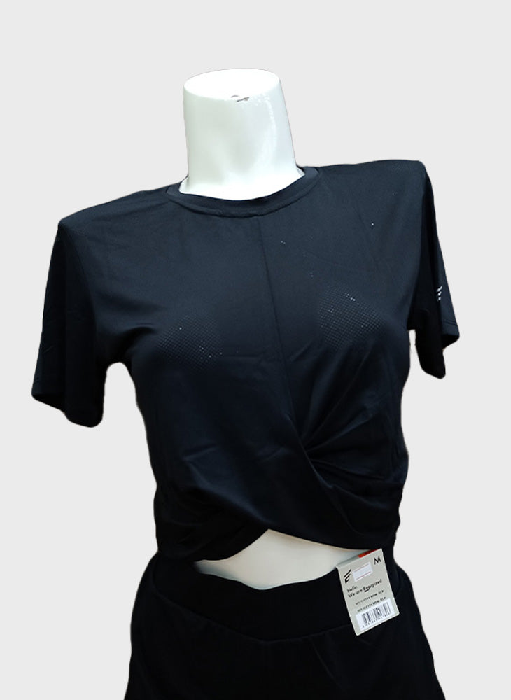 Energized Women's Twisted Front Cropped Sports Tee 801-100097