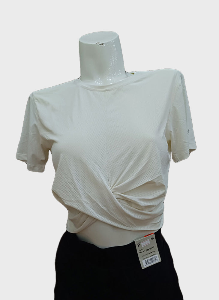 Energized Women's Twisted Front Cropped Sports Tee 801-100097