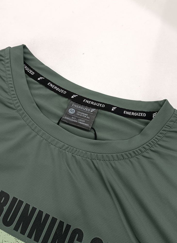 Energized Men's Breathable Mesh Crew-Neck Tee with Graphic Print 803-22033