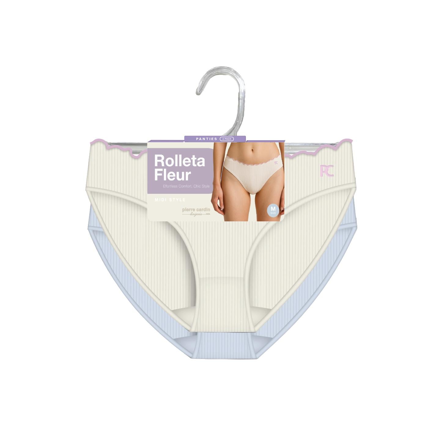 Pierre Cardin 2pcs Pack- Roletta Fleur Ribbed Midi 507-7651C