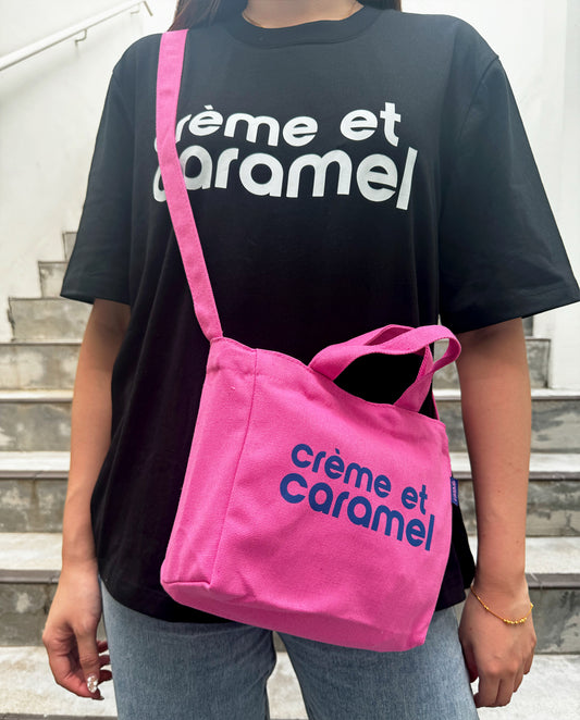 Creme et Caramel Cross-Body Canvas Tote Bag CC9-1306