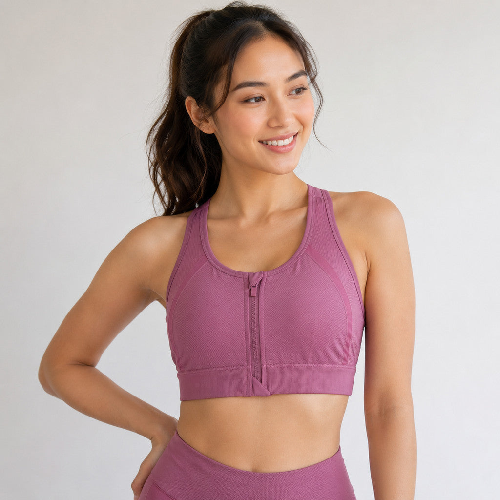 Energized Everyday Front Zip Racer-Back Sports Bra EZ2-1108S