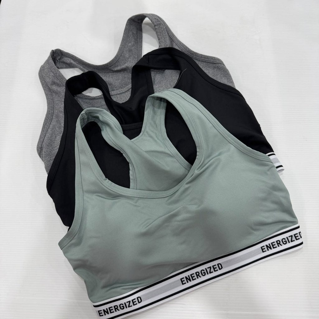 Energized Wellness Racer-Back Sports Bra with Elastic Underband 201-1176C